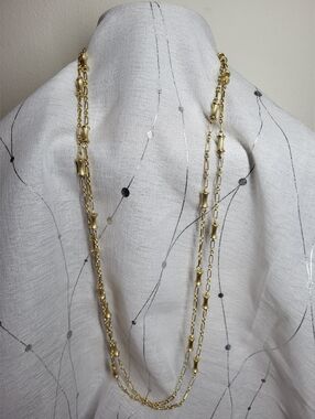 Patricia Nash Gold Tone Women's Double Strand Bamboo Necklace Adjustable NWT